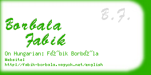 borbala fabik business card